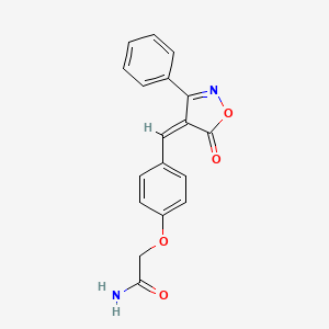 molecular formula C18H14N2O4 B11512134 2-{4-[(Z)-(5-oxo-3-phenyl-1,2-oxazol-4(5H)-ylidene)methyl]phenoxy}acetamide 