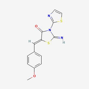 (5Z)-2-imino-5-[(4-methoxyphenyl)methylidene]-3-(1,3-thiazol-2-yl)-1,3-thiazolidin-4-one