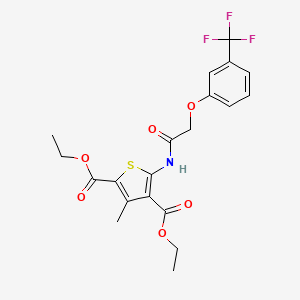 molecular formula C20H20F3NO6S B11512185 Diethyl 3-methyl-5-({[3-(trifluoromethyl)phenoxy]acetyl}amino)thiophene-2,4-dicarboxylate 