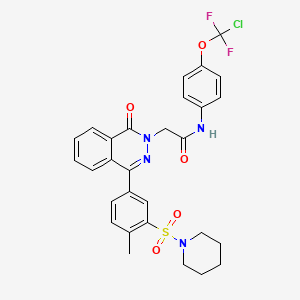 molecular formula C29H27ClF2N4O5S B11512187 N-{4-[chloro(difluoro)methoxy]phenyl}-2-{4-[4-methyl-3-(piperidin-1-ylsulfonyl)phenyl]-1-oxophthalazin-2(1H)-yl}acetamide 