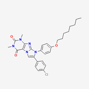 7-(4-chlorophenyl)-1,3-dimethyl-8-[4-(octyloxy)phenyl]-1H-imidazo[2,1-f]purine-2,4(3H,8H)-dione