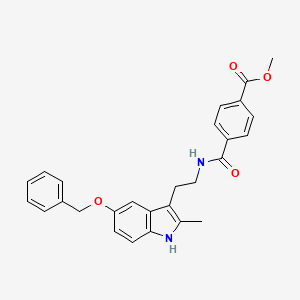 molecular formula C27H26N2O4 B11512194 methyl 4-({2-[5-(benzyloxy)-2-methyl-1H-indol-3-yl]ethyl}carbamoyl)benzoate 