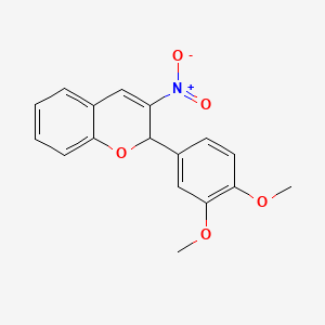 molecular formula C17H15NO5 B11512196 2-(3,4-dimethoxyphenyl)-3-nitro-2H-chromene CAS No. 81289-17-0