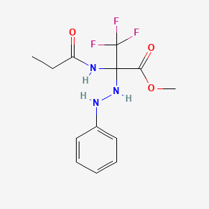 molecular formula C13H16F3N3O3 B11512197 3,3,3-Trifluoro-2-(N'-phenyl-hydrazino)-2-propionylamino-propionic acid methyl ester 