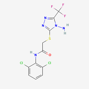 2-{[4-amino-5-(trifluoromethyl)-4H-1,2,4-triazol-3-yl]sulfanyl}-N-(2,6-dichlorophenyl)acetamide