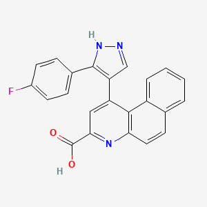 molecular formula C23H14FN3O2 B11512228 1-[3-(4-fluorophenyl)-1H-pyrazol-4-yl]benzo[f]quinoline-3-carboxylic acid 