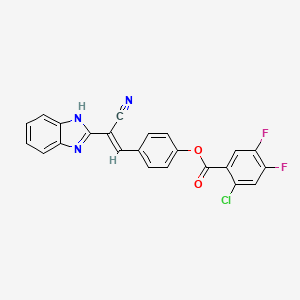 4-[(E)-2-(1H-benzimidazol-2-yl)-2-cyanoethenyl]phenyl 2-chloro-4,5-difluorobenzoate