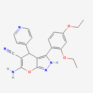 6-Amino-3-(2,4-diethoxyphenyl)-4-(pyridin-4-yl)-1,4-dihydropyrano[2,3-c]pyrazole-5-carbonitrile