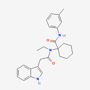 molecular formula C26H31N3O2 B11512241 1-[ethyl(1H-indol-3-ylacetyl)amino]-N-(3-methylphenyl)cyclohexanecarboxamide 