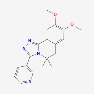 molecular formula C19H20N4O2 B11512243 [1,2,4]Triazolo[3,4-a]isoquinoline, 8,9-dimethoxy-5,5-dimethyl-3-pyridin-3-yl-5,6-dihydro- 