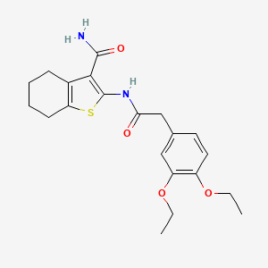 molecular formula C21H26N2O4S B11512247 2-{[(3,4-Diethoxyphenyl)acetyl]amino}-4,5,6,7-tetrahydro-1-benzothiophene-3-carboxamide 