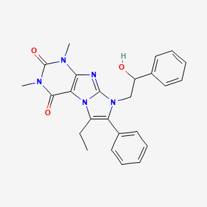 molecular formula C25H25N5O3 B11512258 6-ethyl-8-(2-hydroxy-2-phenylethyl)-1,3-dimethyl-7-phenyl-1H-imidazo[2,1-f]purine-2,4(3H,8H)-dione 