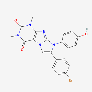 molecular formula C21H16BrN5O3 B11512273 7-(4-bromophenyl)-8-(4-hydroxyphenyl)-1,3-dimethyl-1H-imidazo[2,1-f]purine-2,4(3H,8H)-dione 