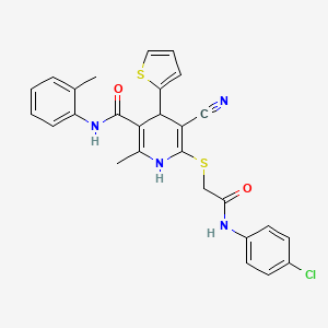 6-({2-[(4-chlorophenyl)amino]-2-oxoethyl}sulfanyl)-5-cyano-2-methyl-N-(2-methylphenyl)-4-(thiophen-2-yl)-1,4-dihydropyridine-3-carboxamide