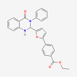 Ethyl 4-[5-(4-oxo-3-phenyl-1,2,3,4-tetrahydroquinazolin-2-yl)furan-2-yl]benzoate