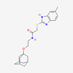 N-[2-(Adamantan-1-yloxy)ethyl]-2-[(5-methyl-1H-1,3-benzodiazol-2-YL)sulfanyl]acetamide