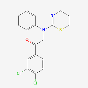 molecular formula C18H16Cl2N2OS B11512363 1-(3,4-dichlorophenyl)-2-[N-(5,6-dihydro-4H-1,3-thiazin-2-yl)anilino]ethanone 