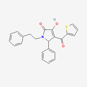 3-hydroxy-5-phenyl-1-(2-phenylethyl)-4-(thiophen-2-ylcarbonyl)-1,5-dihydro-2H-pyrrol-2-one