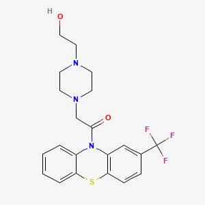 molecular formula C21H22F3N3O2S B11512367 2-[4-(2-hydroxyethyl)piperazin-1-yl]-1-[2-(trifluoromethyl)-10H-phenothiazin-10-yl]ethanone 