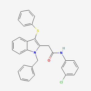 molecular formula C29H23ClN2OS B11512375 2-[1-benzyl-3-(phenylsulfanyl)-1H-indol-2-yl]-N-(3-chlorophenyl)acetamide 