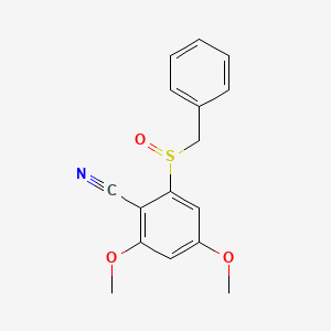 molecular formula C16H15NO3S B11512398 2-(Benzylsulfinyl)-4,6-dimethoxybenzonitrile 