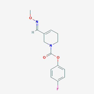 molecular formula C14H15FN2O3 B115124 4-Fluorophenyl (E)-3,6-dihydro-5-((methoxyimino)methyl)-1(2H)-pyridinecarboxylate CAS No. 145071-43-8