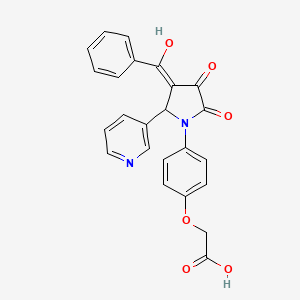 molecular formula C24H18N2O6 B11512401 {4-[3-hydroxy-2-oxo-4-(phenylcarbonyl)-5-(pyridin-3-yl)-2,5-dihydro-1H-pyrrol-1-yl]phenoxy}acetic acid 