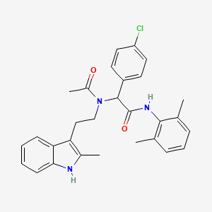 2-{acetyl[2-(2-methyl-1H-indol-3-yl)ethyl]amino}-2-(4-chlorophenyl)-N-(2,6-dimethylphenyl)acetamide