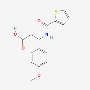 molecular formula C15H15NO4S B11512411 Propionic acid, 3-(4-methoxyphenyl)-3-[(thiophene-2-carbonyl)amino]- 