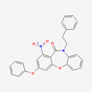 1-nitro-10-phenethyl-3-phenoxydibenzo[b,f][1,4]oxazepin-11(10H)-one