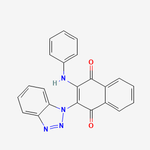 molecular formula C22H14N4O2 B11512463 2-(1H-benzotriazol-1-yl)-3-(phenylamino)naphthalene-1,4-dione 