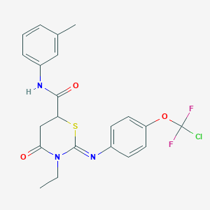 (2Z)-2-({4-[chloro(difluoro)methoxy]phenyl}imino)-3-ethyl-N-(3-methylphenyl)-4-oxo-1,3-thiazinane-6-carboxamide