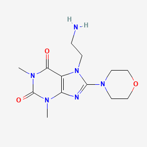 molecular formula C13H20N6O3 B11512479 7-(2-aminoethyl)-1,3-dimethyl-8-(morpholin-4-yl)-3,7-dihydro-1H-purine-2,6-dione 