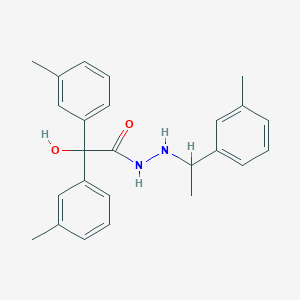 molecular formula C25H28N2O2 B11512502 2-hydroxy-2,2-bis(3-methylphenyl)-N'-[1-(3-methylphenyl)ethyl]acetohydrazide 