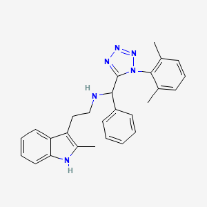 molecular formula C27H28N6 B11512506 N-{[1-(2,6-dimethylphenyl)-1H-tetrazol-5-yl](phenyl)methyl}-2-(2-methyl-1H-indol-3-yl)ethanamine 