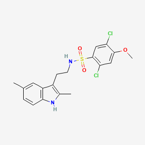 molecular formula C19H20Cl2N2O3S B11512508 2,5-dichloro-N-[2-(2,5-dimethyl-1H-indol-3-yl)ethyl]-4-methoxybenzene-1-sulfonamide 