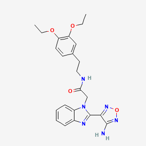 molecular formula C23H26N6O4 B11512520 2-[2-(4-amino-1,2,5-oxadiazol-3-yl)-1H-benzimidazol-1-yl]-N-[2-(3,4-diethoxyphenyl)ethyl]acetamide 