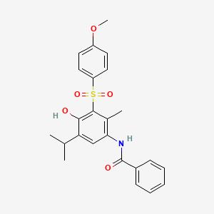 N-{4-hydroxy-3-[(4-methoxyphenyl)sulfonyl]-2-methyl-5-(propan-2-yl)phenyl}benzamide