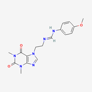 N-[2-(1,3-dimethyl-2,6-dioxo-1,2,3,6-tetrahydro-7H-purin-7-yl)ethyl]-N'-(4-methoxyphenyl)imidoformamide