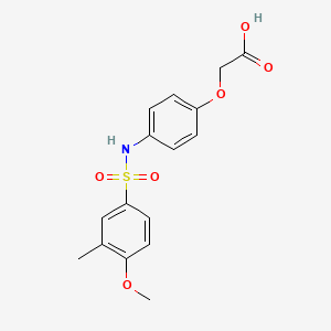 molecular formula C16H17NO6S B11512548 (4-{[(4-Methoxy-3-methylphenyl)sulfonyl]amino}phenoxy)acetic acid 