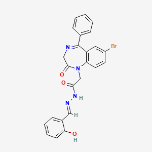 molecular formula C24H19BrN4O3 B11512549 2-(7-bromo-2-oxo-5-phenyl-2,3-dihydro-1H-1,4-benzodiazepin-1-yl)-N'-[(E)-(2-hydroxyphenyl)methylidene]acetohydrazide 