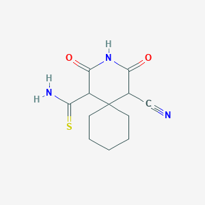 molecular formula C12H15N3O2S B11512582 5-Cyano-2,4-dioxo-3-azaspiro[5.5]undecane-1-carbothioamide 