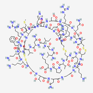 molecular formula C169H281N57O46S7 B1151260 H-DL-缬氨酰-甘氨酰-DL-异亮氨酰-DL-天冬酰胺酰-DL-缬氨酰-DL-赖氨酰-DL-半胱氨酰(1)-DL-赖氨酰-DL-组氨酰-DL-丝氨酰-DL-精氨酰-DL-谷氨酰-DL-半胱氨酰(2)-DL-亮氨酰-DL-赖氨酰-DL-脯氨酰-DL-半胱氨酰(3)-DL-赖氨酰-DL-天冬酰-DL-丙氨酰-甘氨酰-DL-蛋氨酰-DL-精氨酰-DL-苯丙氨酰-甘氨酰-DL-赖氨酰-DL-半胱氨酰(1)-DL-异苏氨酰-DL-天冬酰胺酰-甘氨酰-DL-赖氨酰-DL-半胱氨酰(2)-DL-组氨酰-DL-半胱氨酰(3)-DL-异苏氨酰-DL-脯氨酰-DL-赖氨酰-OH 