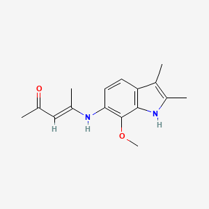 molecular formula C16H20N2O2 B11512670 (3E)-4-[(7-methoxy-2,3-dimethyl-1H-indol-6-yl)amino]pent-3-en-2-one 