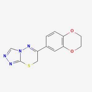 molecular formula C12H10N4O2S B11512681 6-(2,3-dihydro-1,4-benzodioxin-6-yl)-7H-[1,2,4]triazolo[3,4-b][1,3,4]thiadiazine 