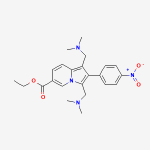 Ethyl 1,3-bis[(dimethylamino)methyl]-2-(4-nitrophenyl)indolizine-6-carboxylate