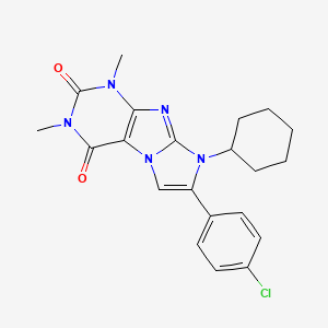 7-(4-chlorophenyl)-8-cyclohexyl-1,3-dimethyl-1H-imidazo[2,1-f]purine-2,4(3H,8H)-dione