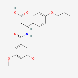 molecular formula C21H25NO6 B11512699 3-{[(3,5-Dimethoxyphenyl)carbonyl]amino}-3-(4-propoxyphenyl)propanoic acid 