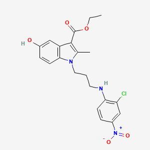 molecular formula C21H22ClN3O5 B11512724 ethyl 1-{3-[(2-chloro-4-nitrophenyl)amino]propyl}-5-hydroxy-2-methyl-1H-indole-3-carboxylate 