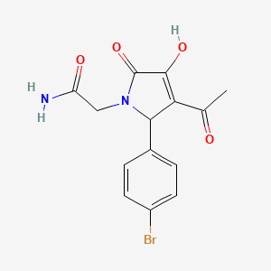 2-[3-Acetyl-2-(4-bromophenyl)-4-hydroxy-5-oxo-2,5-dihydro-1H-pyrrol-1-yl]acetamide